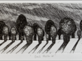 black and white etching / dimensions:  48 x 9.5 cm