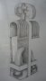 Design for a wooden statue