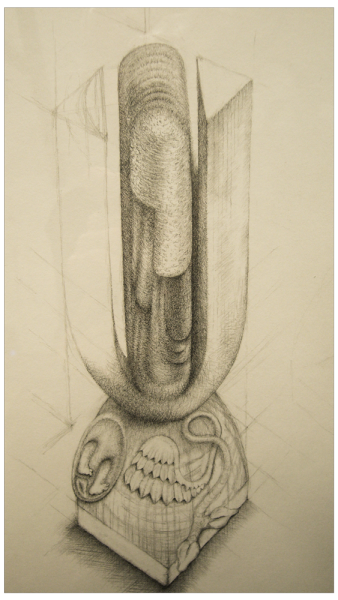 Design for a wooden statue